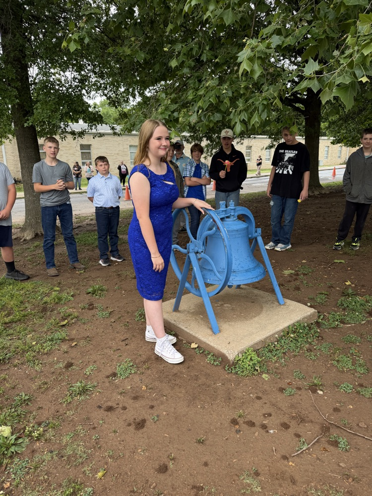 Student rings the bell