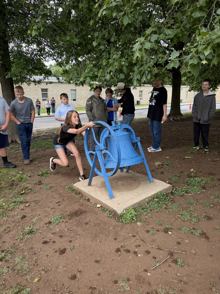 Student rings the bell