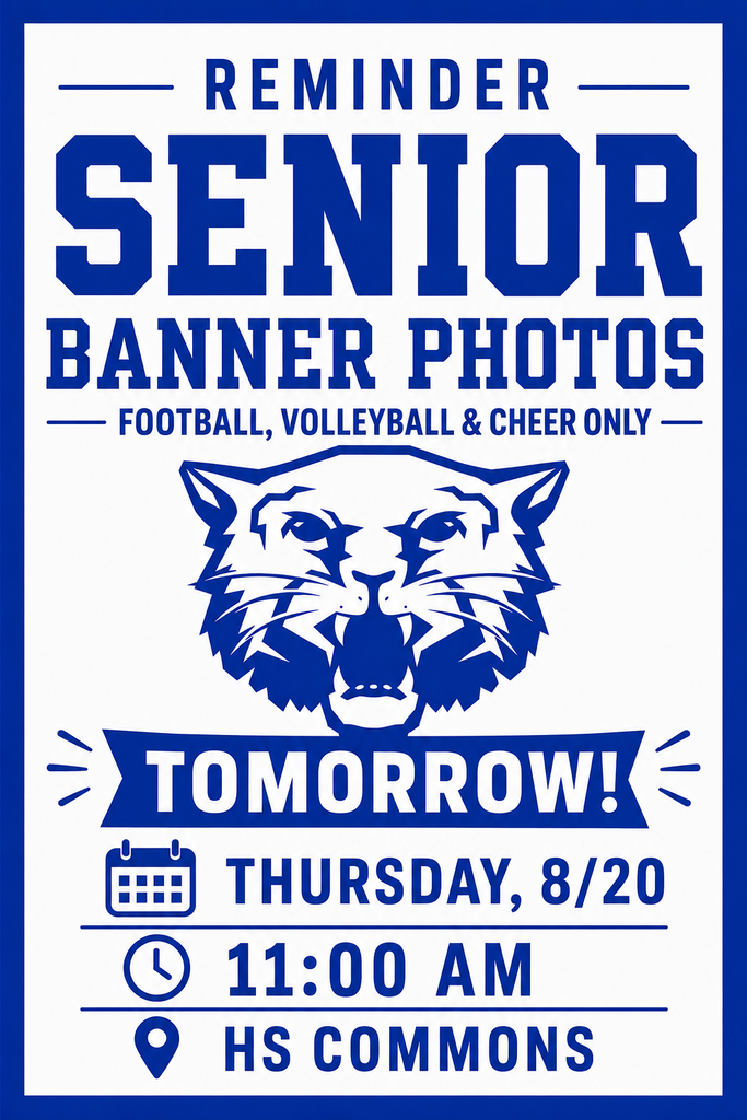 Please see the reminder for senior banner pictures tomorrow 8/20!