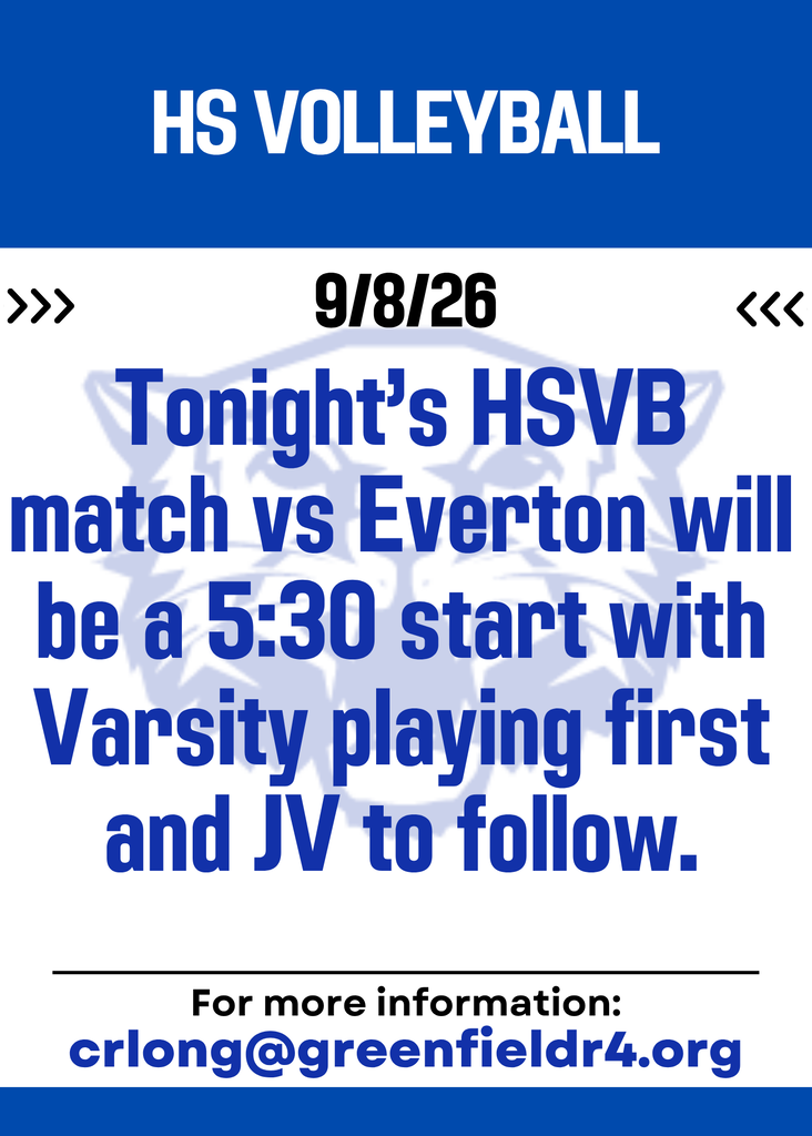 Tonight’s HSVB match vs Everton will be a 5:30 start with Varsity playing first and JV to follow.