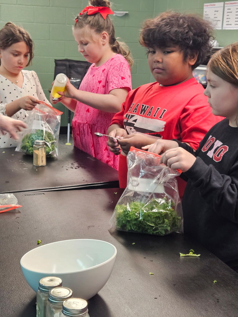 Students learning about food systems