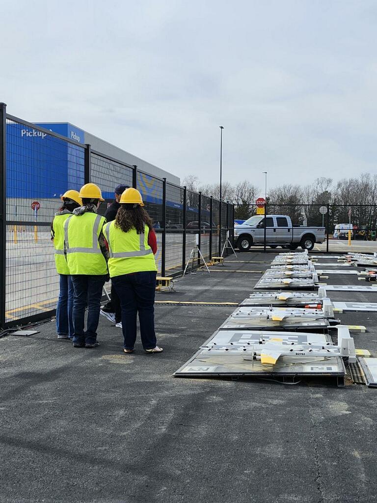 Walmart drone program demonstrating  a drone in action