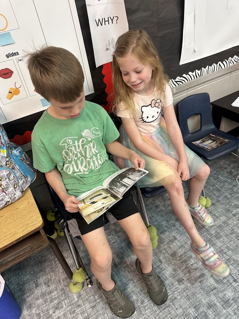 students reading together