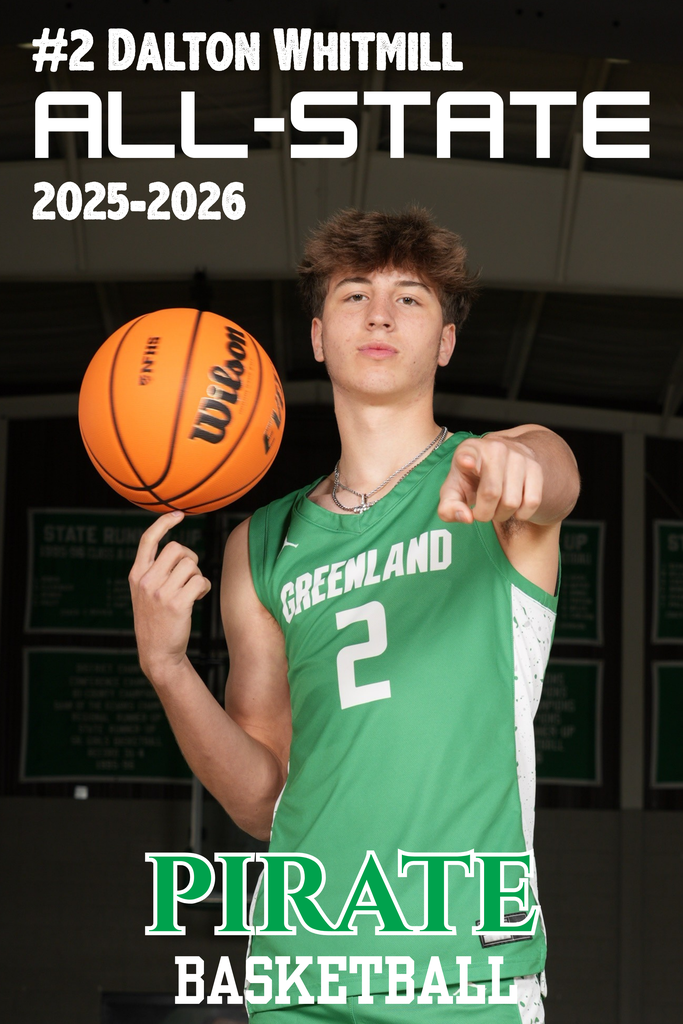 dalton whitmill all state award pirate basketball with his photo
