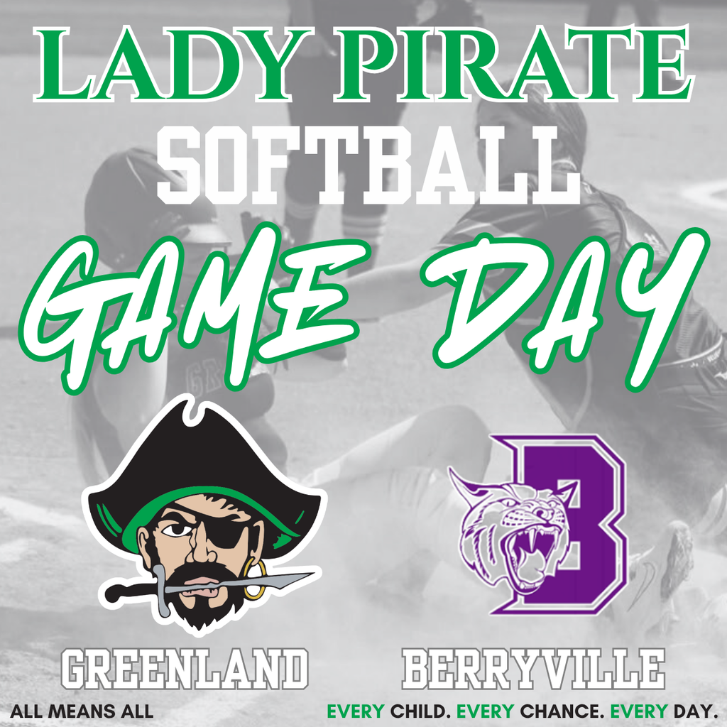 lady pirate softball game day greenland berryville with pirate mascot and tiger mascot and softball player sliding in background