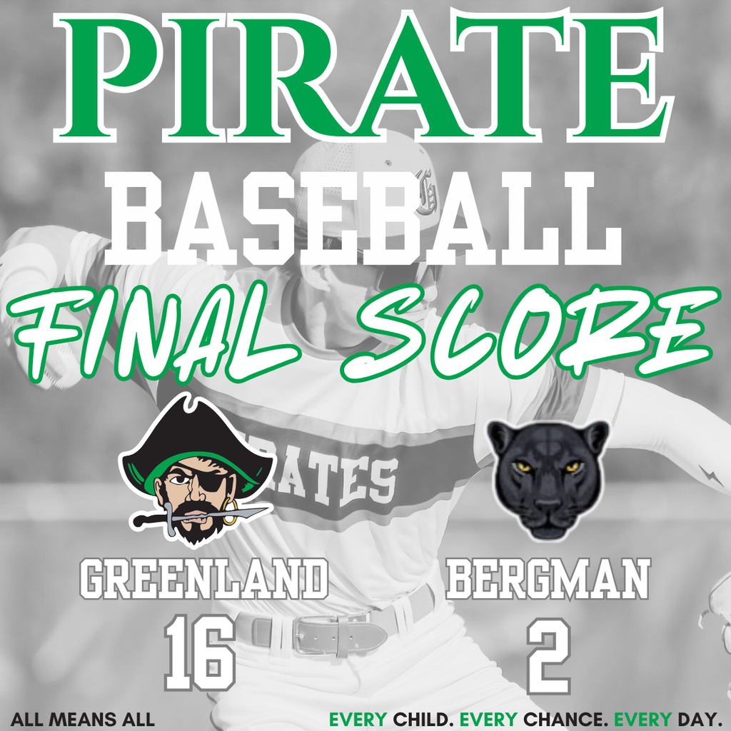 pirate baseball greenland 16 with pirate mascot bergman 2 with panther mascot with pitcher in the background