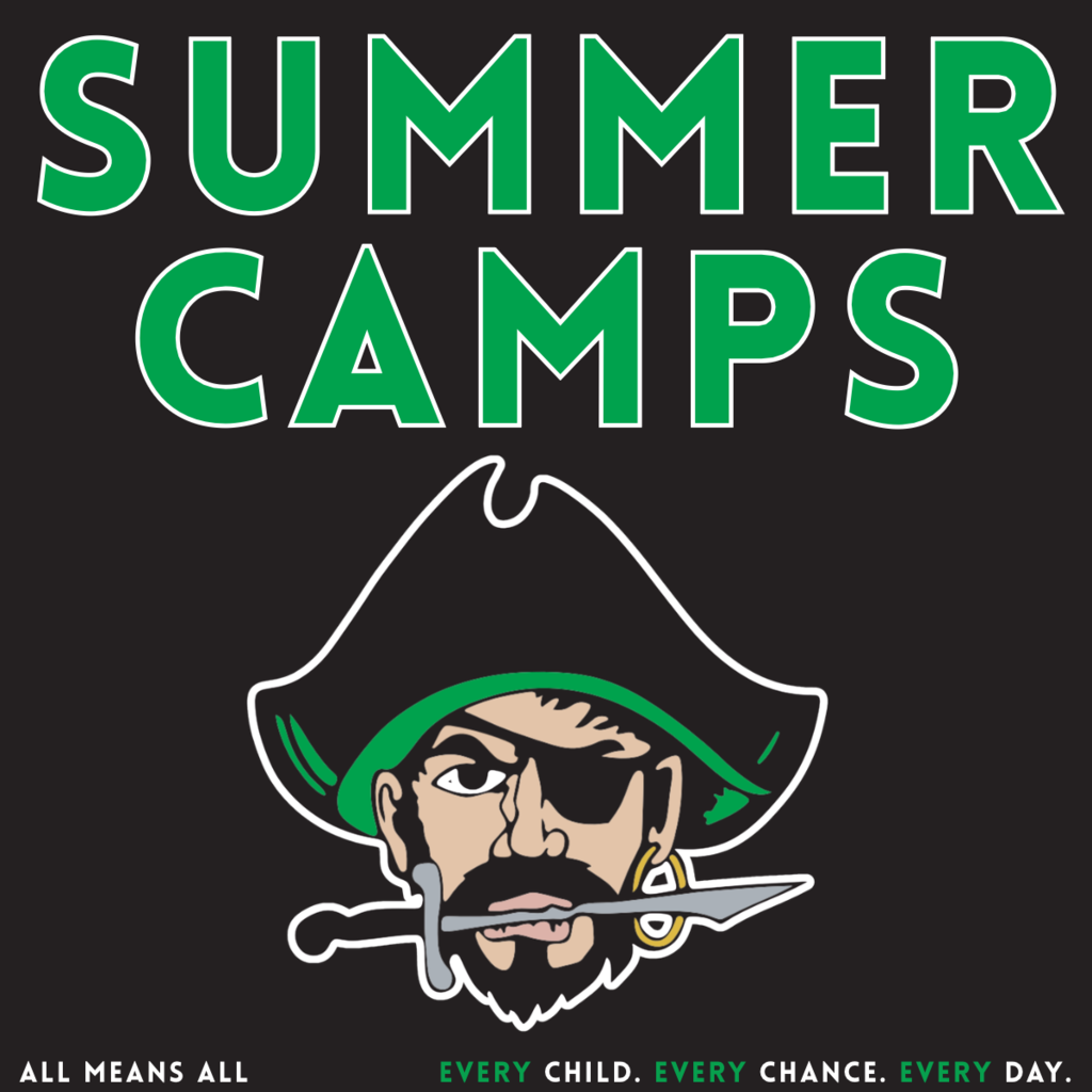 Summer camp with pirate mascot