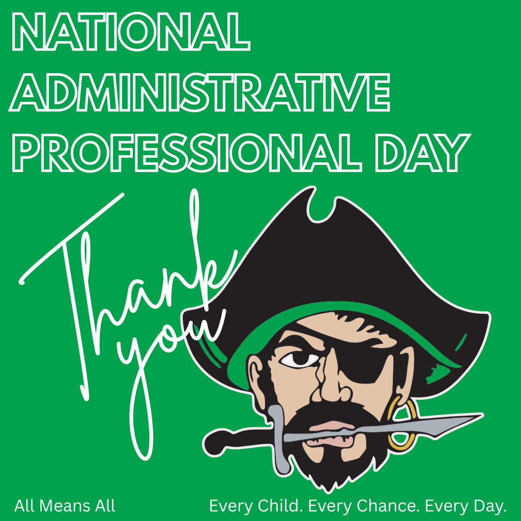 national administrative professional day thank you with pirate mascot