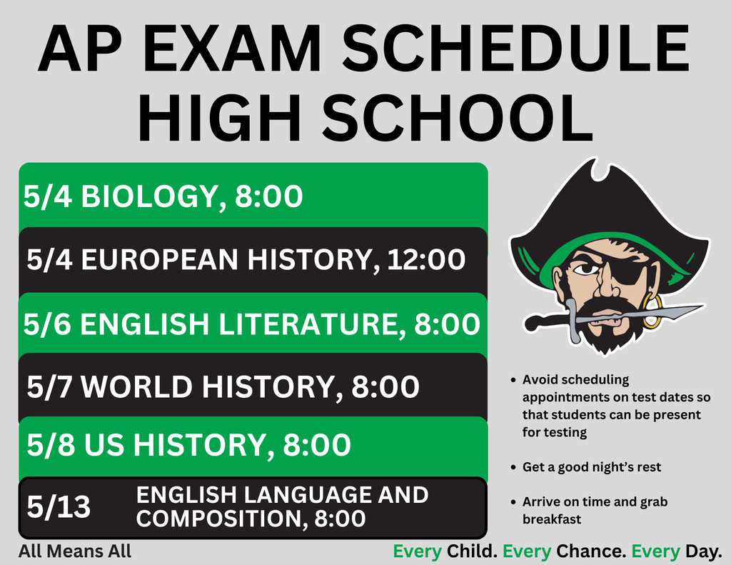 GHS AP exam schedule