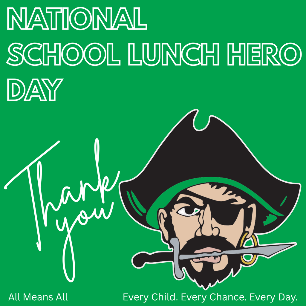 national school lunch hero day thank you pirate mascot
