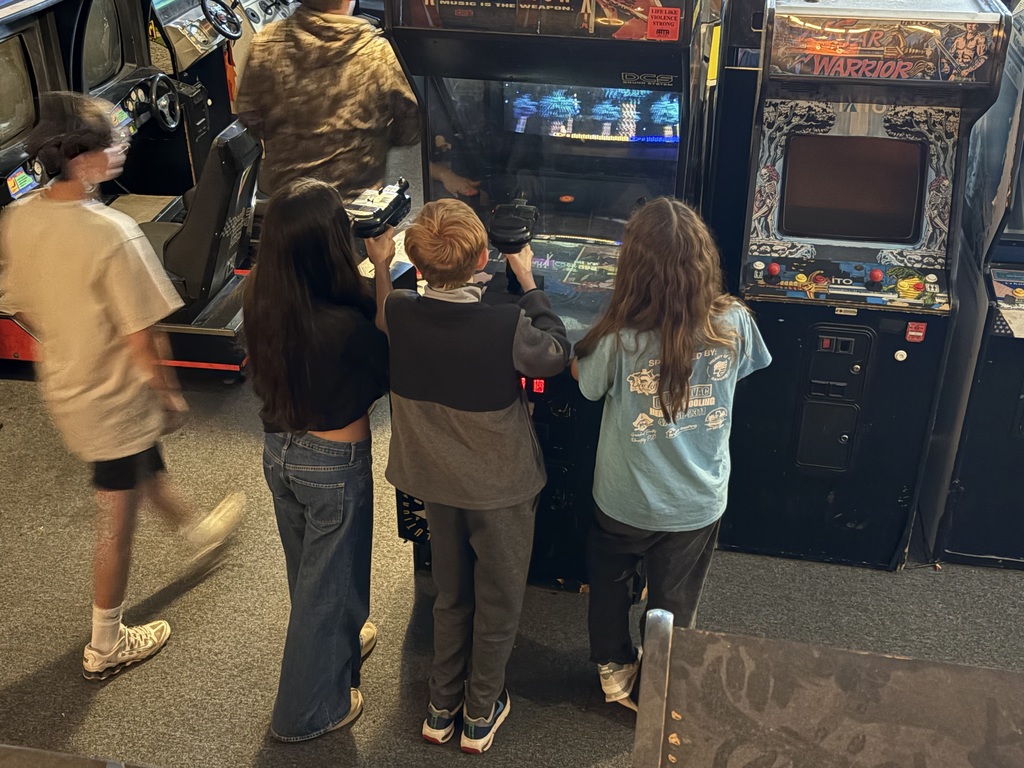 students playing a video game