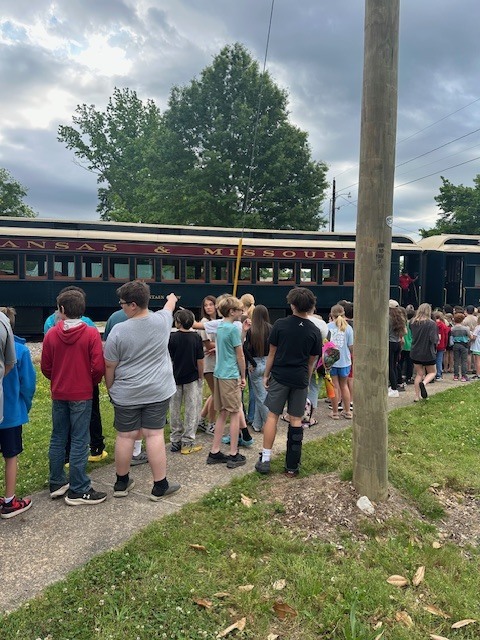 students on a train