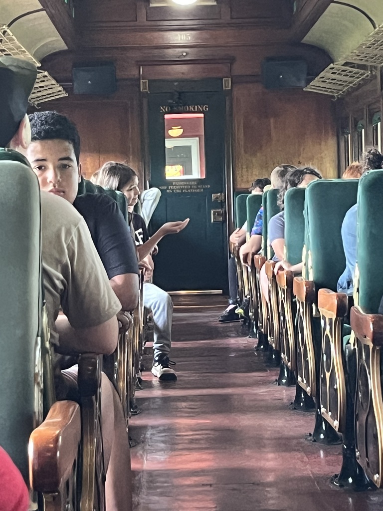 students on a train