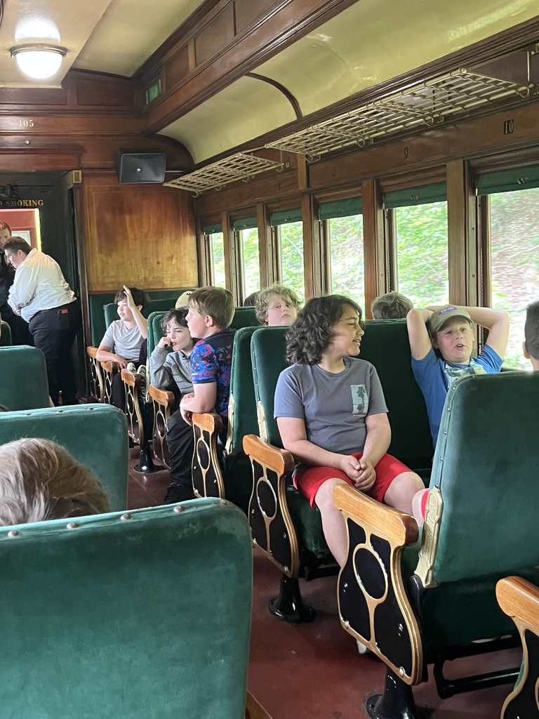 students on a train