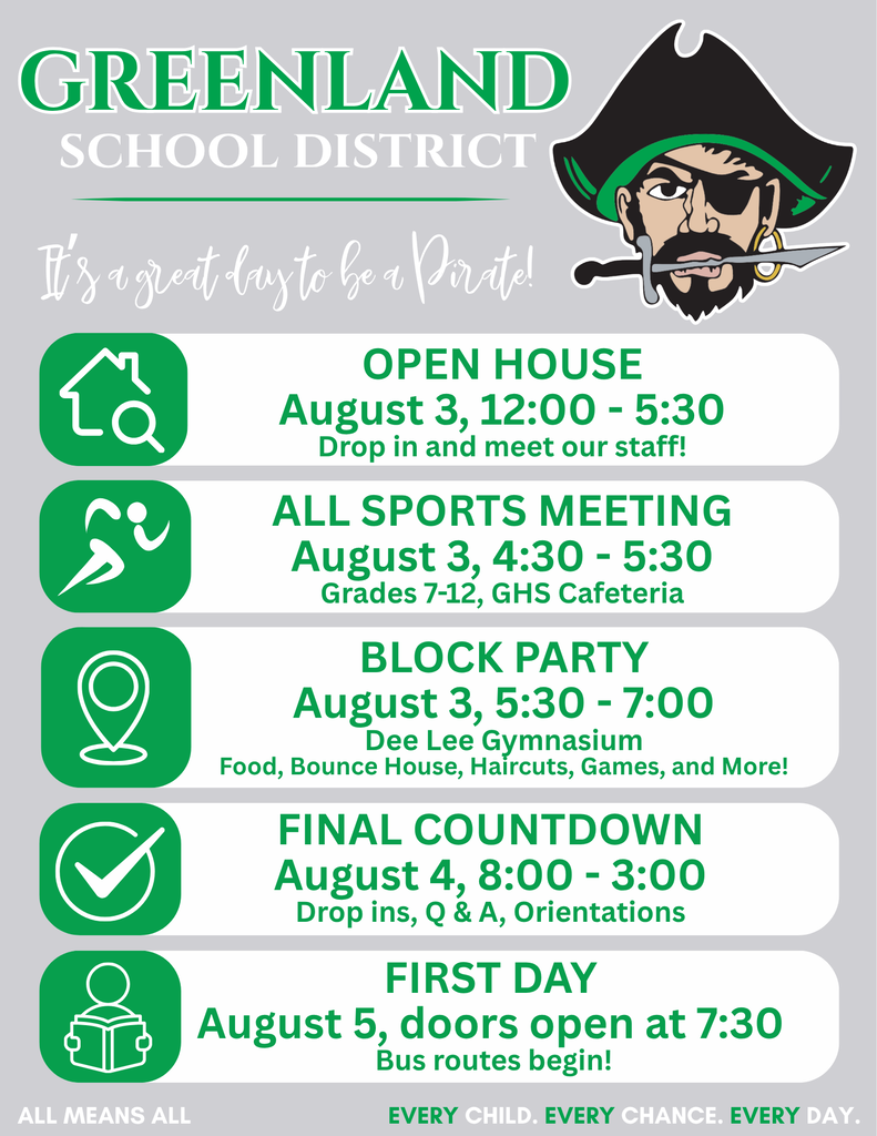 greenland school district back to school events