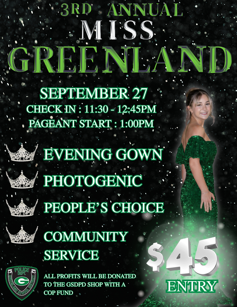 miss greenland september 27 check in 1130-1245 start 100 evening gown photogenic peoples choice community service all profits will be donated to the gsdpd  shop with a cop $45