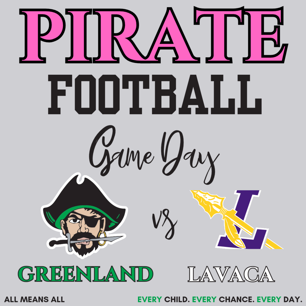 Pirate football greenland vs lavaca with pirate logo