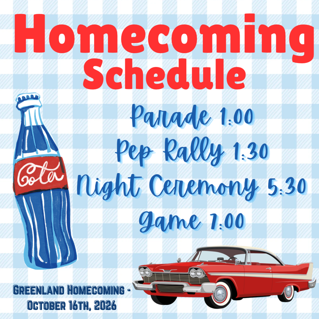 homecoming schedule - parade 1, pep rally, 130, night ceremony 530, game 7