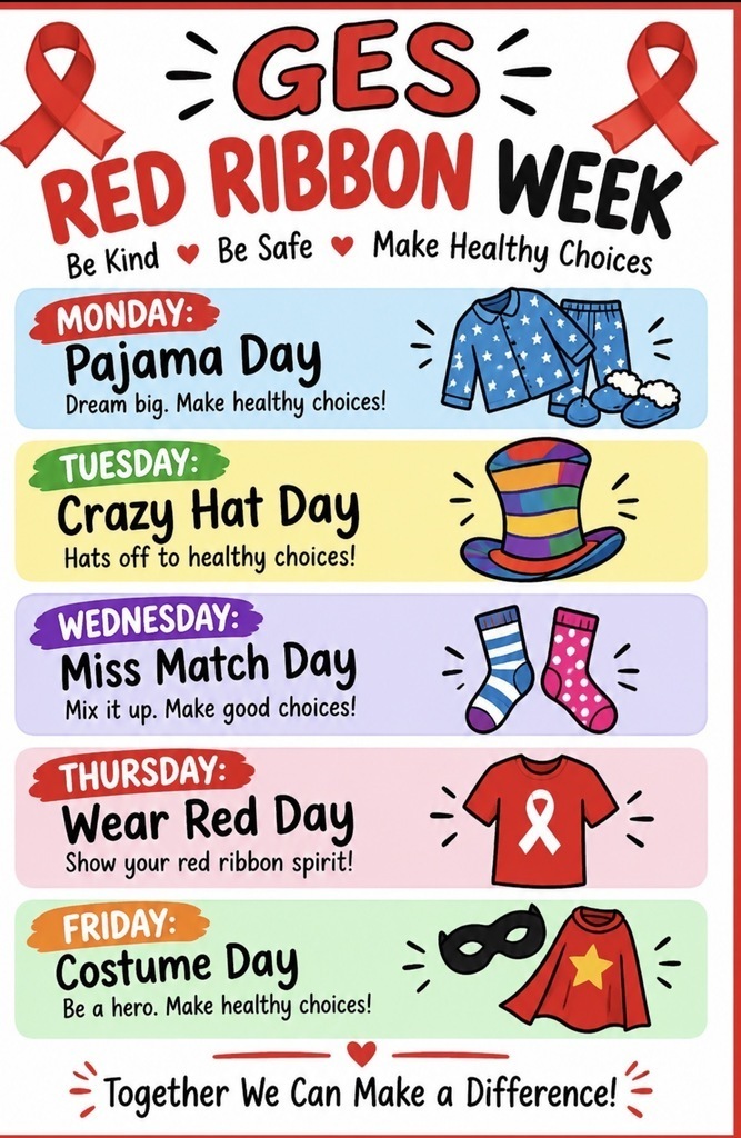 ges red ribbon week dress up days