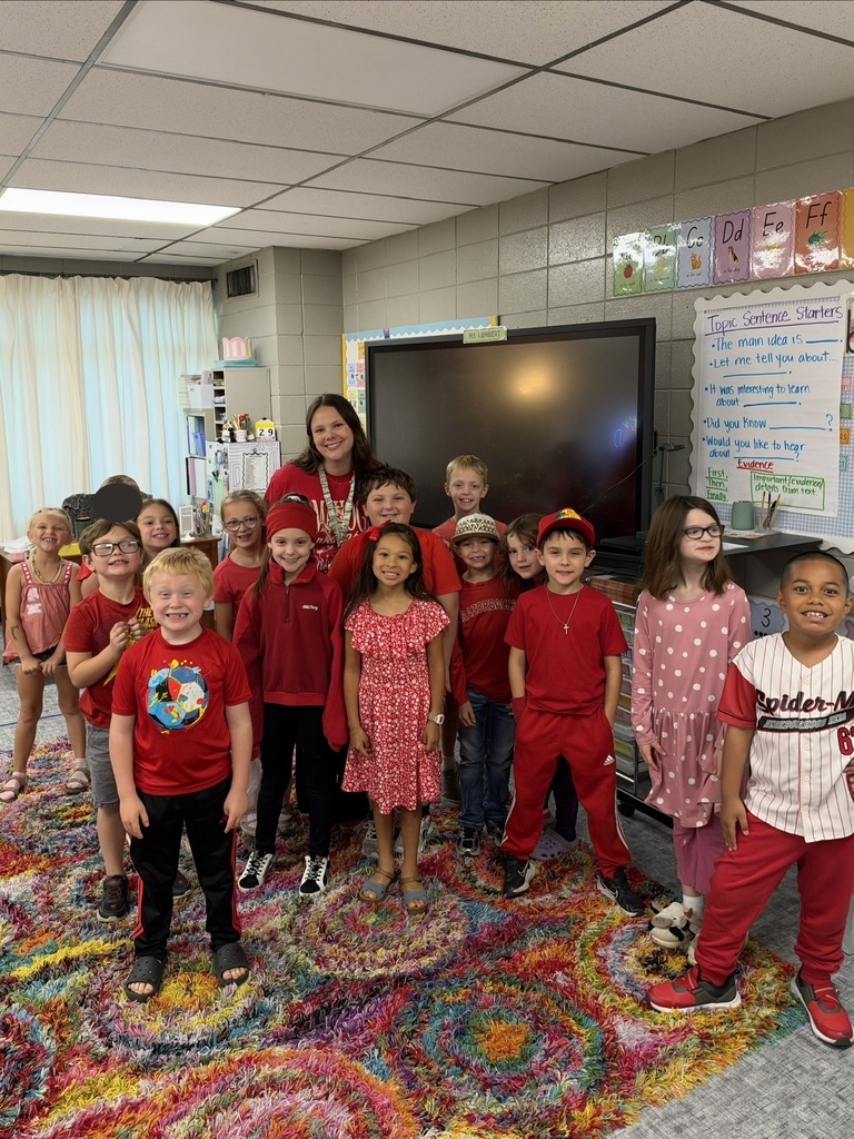 class wearing red for red ribbon week