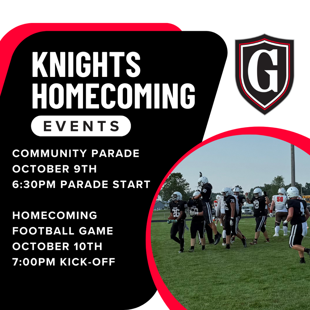 Homecoming Week is approaching!  Don’t miss the annual community bonfire and parade (October 9th) or the big game (October 10th) #GreenonKnights! 