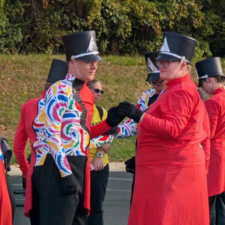 band member high fiving