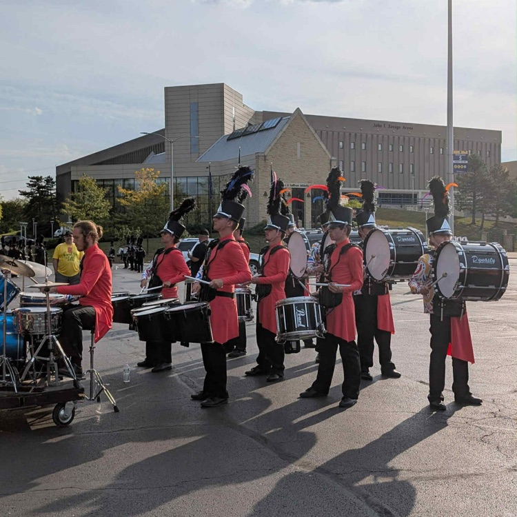 band lined up ready to perform