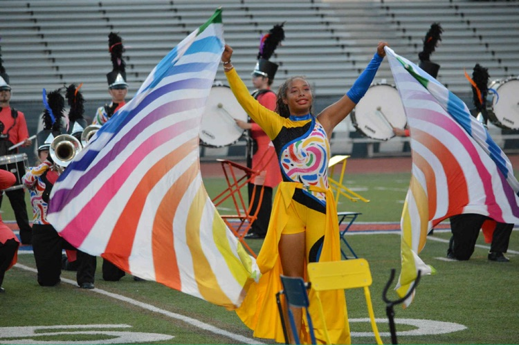 color guard with flags