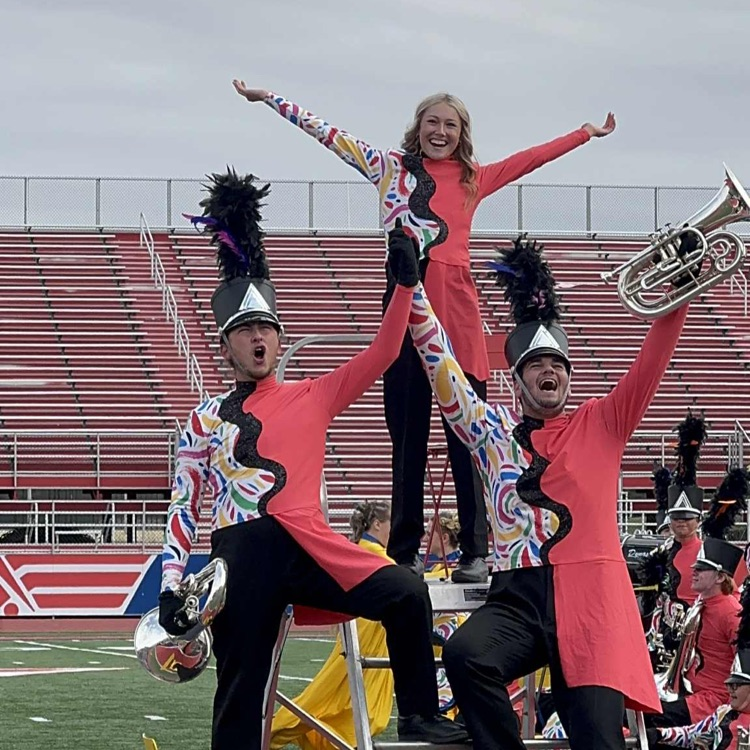 band members celebrating