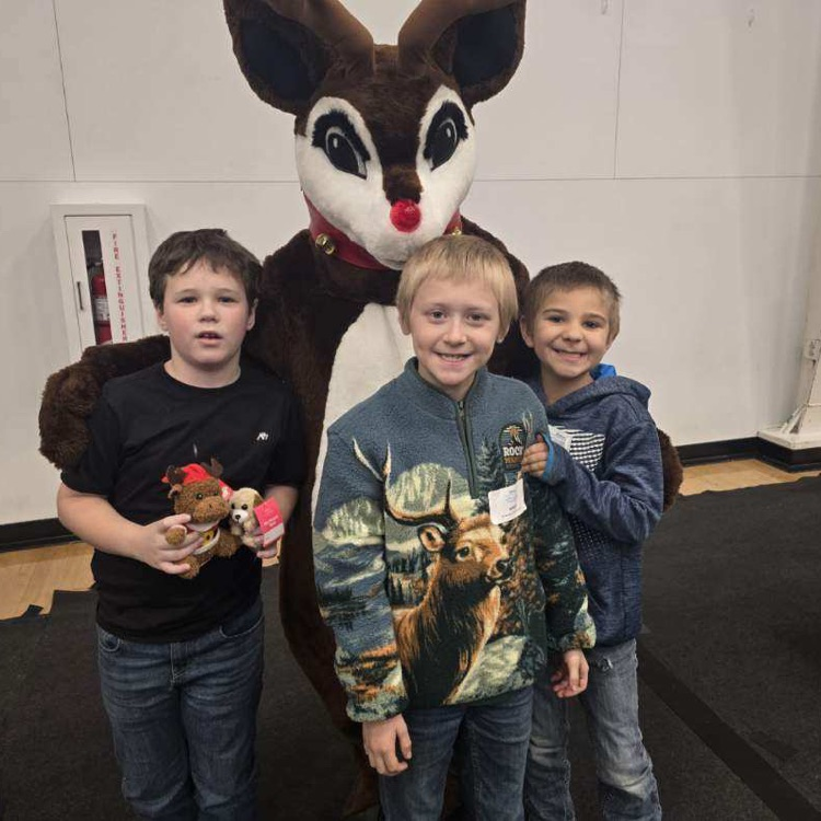 students at Christmas party