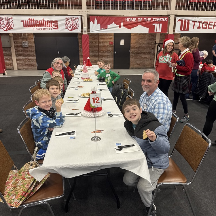 students at Christmas party