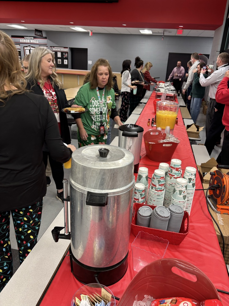 staff members getting coffee
