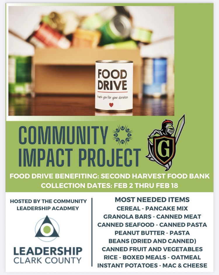 food drive Feb 2-Feb 18