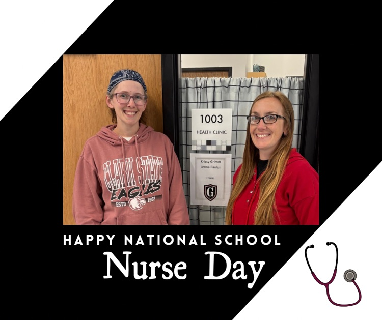two women nurses that says happy National school nurse day