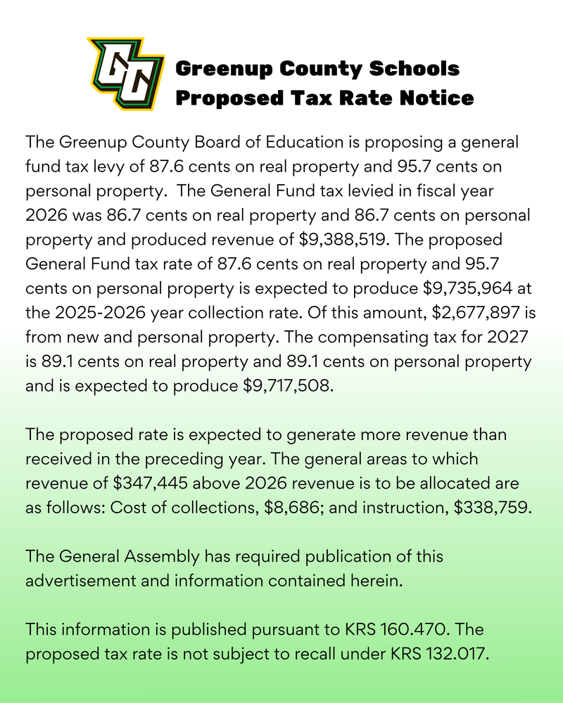 26-27 Proposed Tax Rate Notice