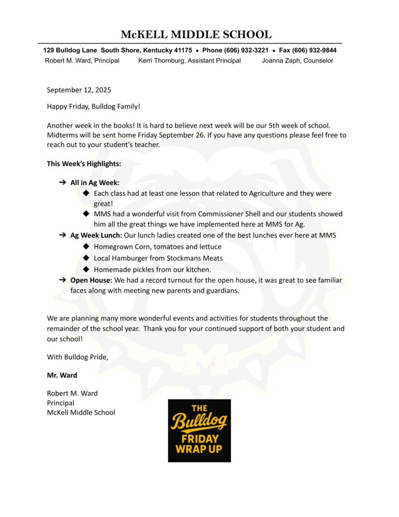 Bulldog Friday 9-19-25