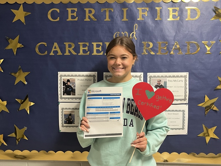 Shayleigh is MOS Excel Certified!