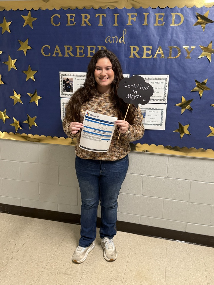 Jordan MOS Excel Certified!