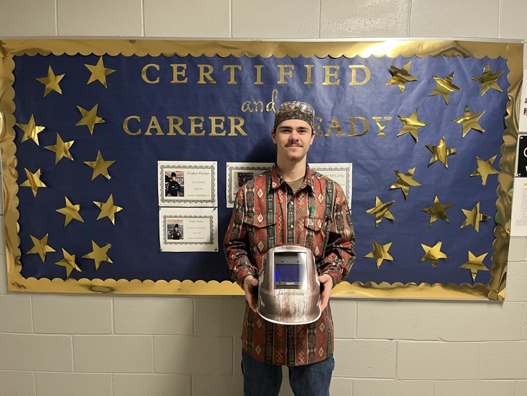 Luke earned his Welding helmet from Americans Helping Americans!