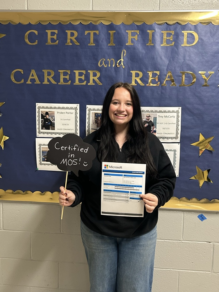 Allie is MOS Word certified!