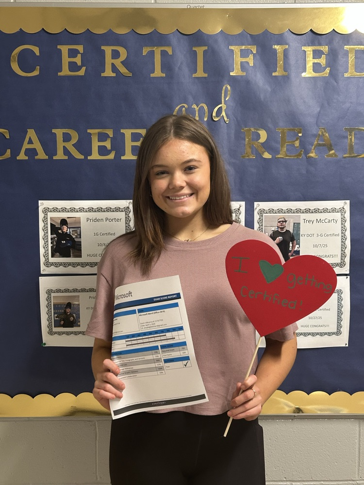 Shayleigh earned MOS Word certification today!