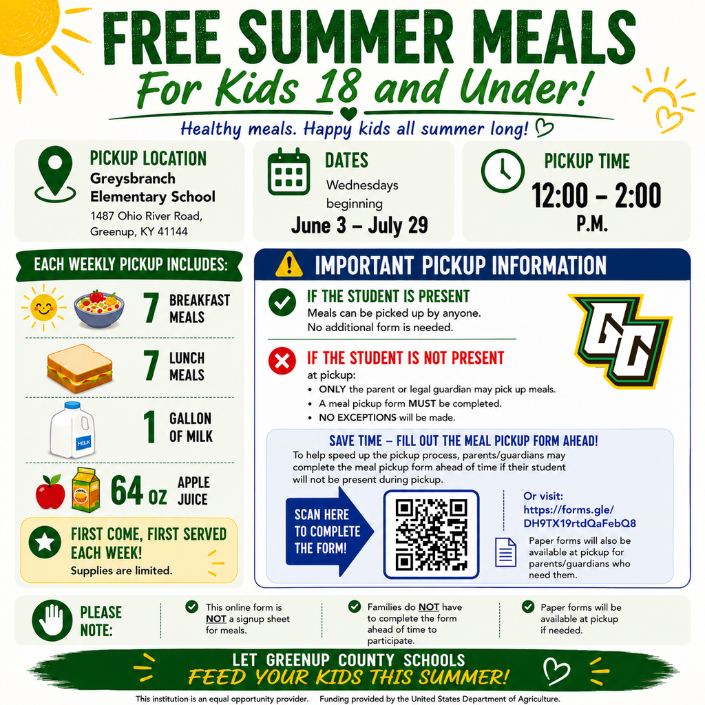 Greenup Schools Summer Meals Program