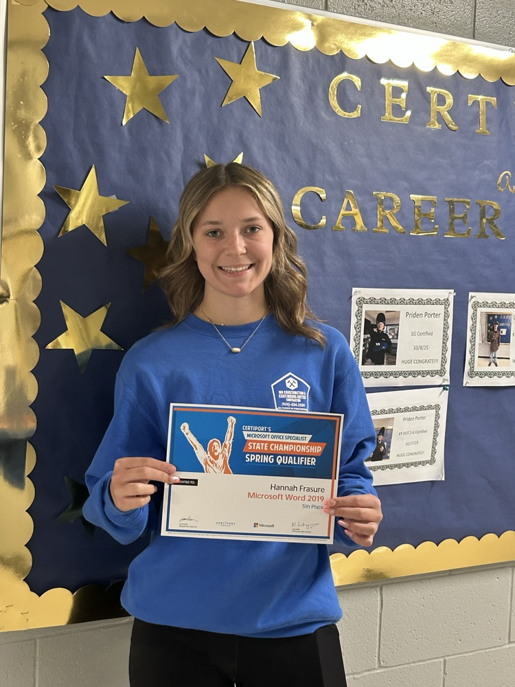 Hannah Frasure Certiport Microsoft Office Specialist Spring Qualifier- 5th place Kentucky - Microsoft Word