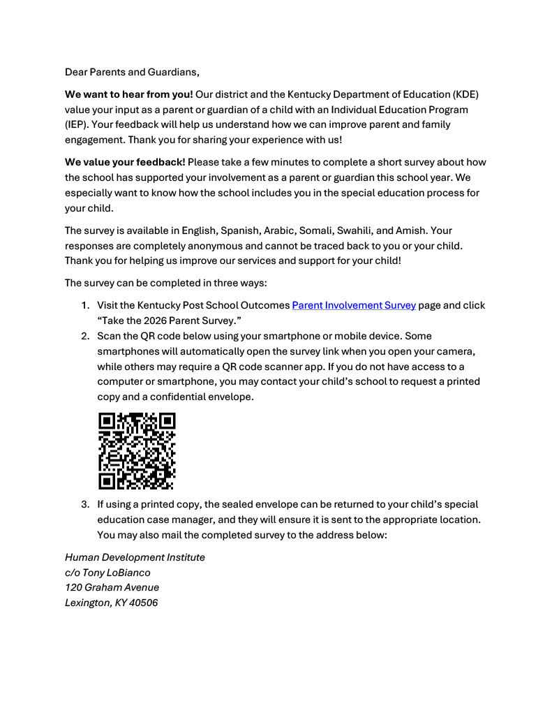 Individual Education Program Survey