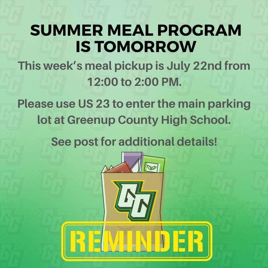 Summer Meal Program Reminder