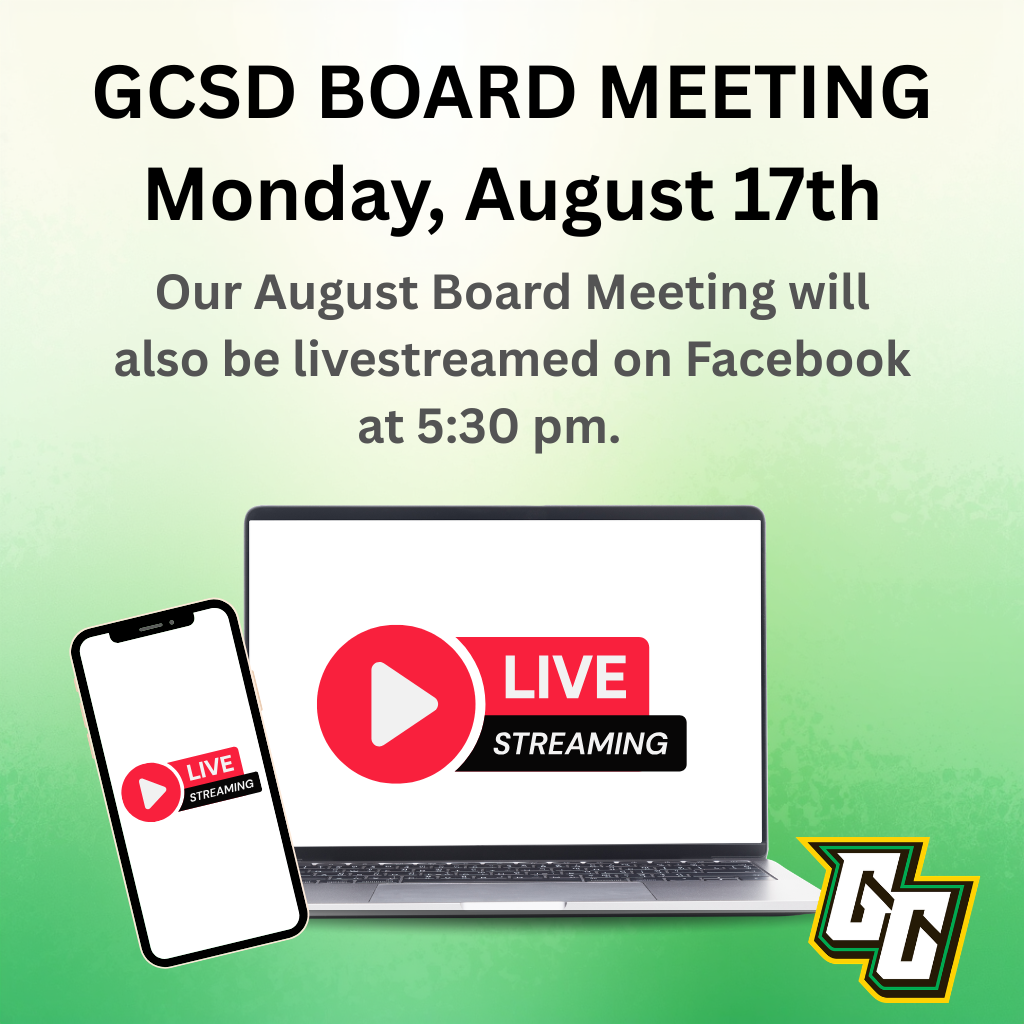 GCSD Board Meeting - August 17th at 5:30pm