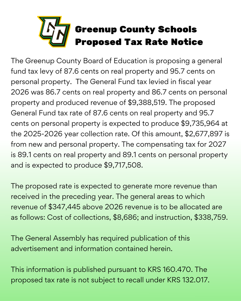 2026-2027 Proposed Tax Rate Notice