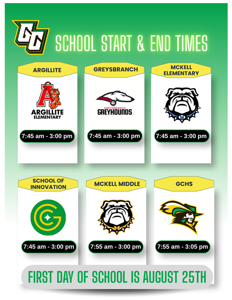 2026-2027 School Start and End Times