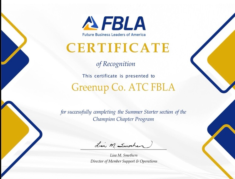 FBLA Summer Starter Award