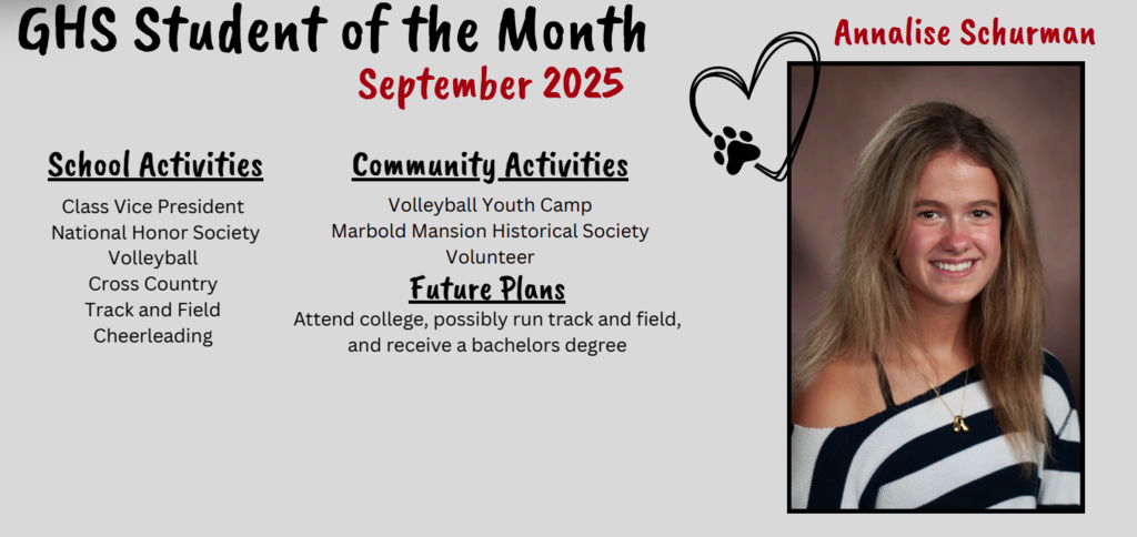 GHS Sept Student of Month